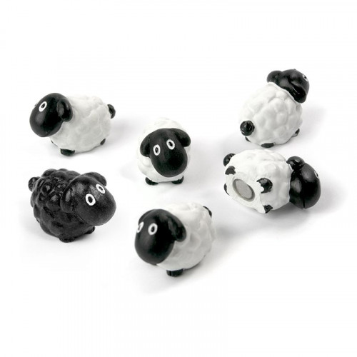Deco magnets sheep - Set with 6 pieces magnetic sheep