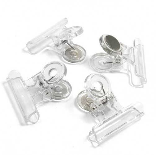 Magnetic clips "GRAFFA" transparent, in a set of 4