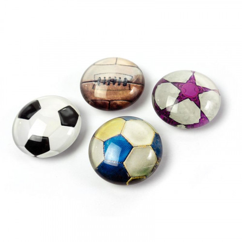 Deco magnets "Pelé" - Set of 4 football glass magnets