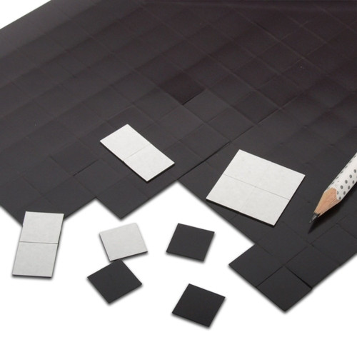 Magnetic plate, self-adhesive, square