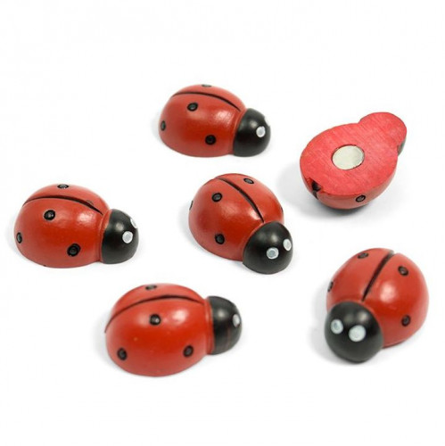 Deco magnets "Ladybugs" - Set with 6 magnet bugs
