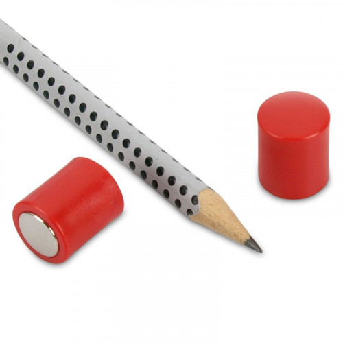 Cylinder magnet Ø 14 mm, neodymium with colored cap - holds 1.9 kg