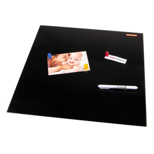 Magnetic glass board 45 x 45 cm with pen and magnets
