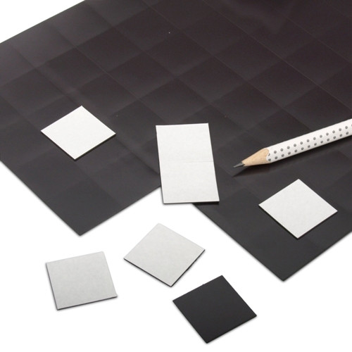 Magnetic plate, self-adhesive, square