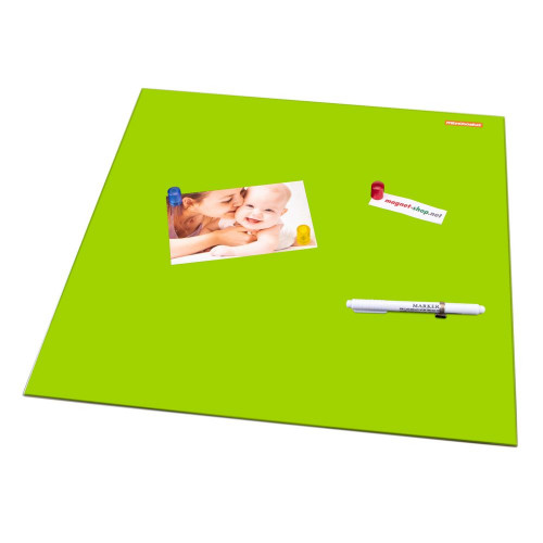 Magnetic glass board 45 x 45 cm with pen and magnets