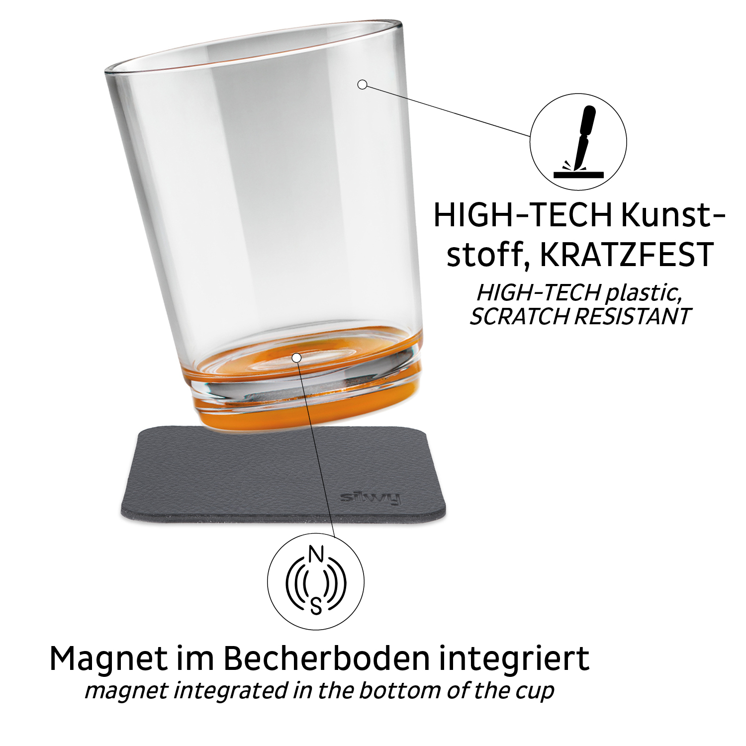 Silwy Magnetic Shatterproof Beer Glass (Set of 6)