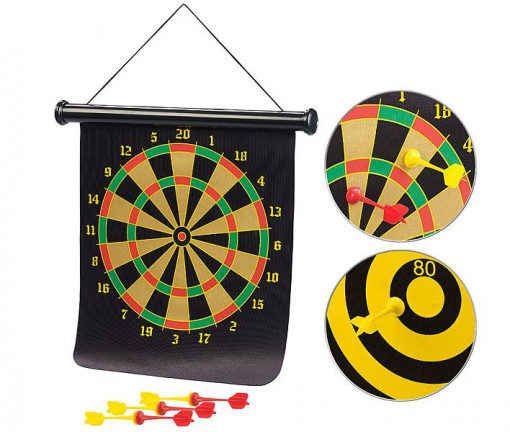 Magnetic dart game with target and 6 rollable | magnet-shop.net