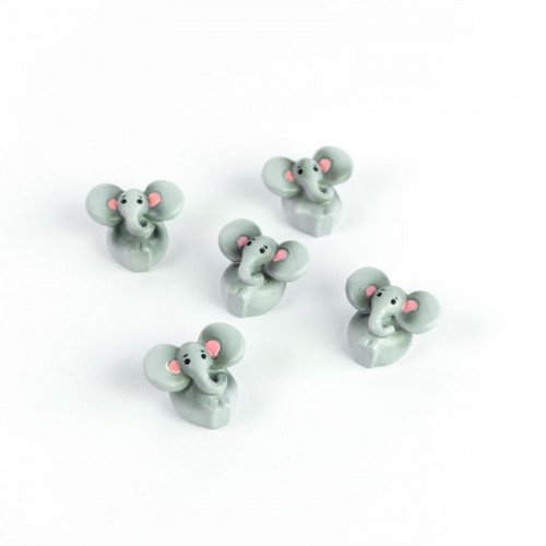 Deco magnets ELEPHANT - Set of 5 gray magnetic elephants