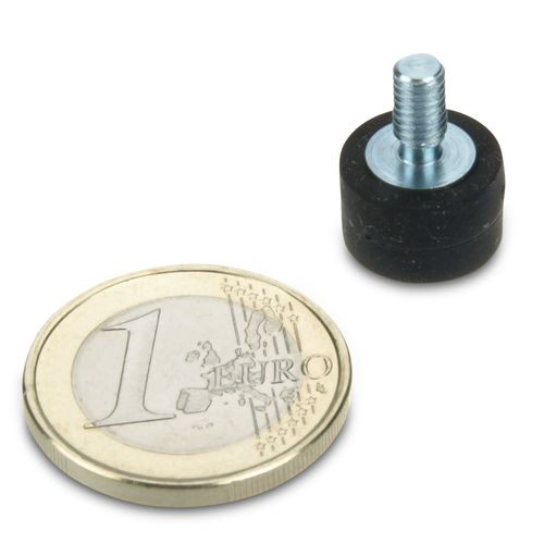Magnet system Ø 12 mm rubberized with thread M4x8 - holds 1.3 kg