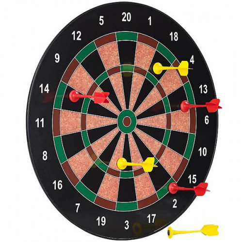 Magnetic dartboard Ø 40 cm with 12 arrows, each 6x yellow and red