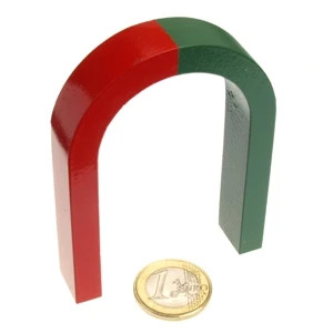 Horseshoe magnet 80 x 60 x 15 mm red / green - AlNiCo