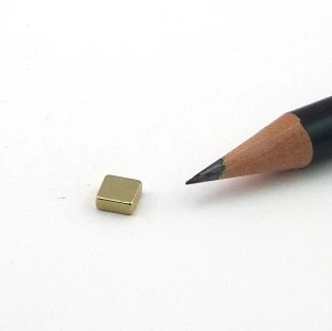 Blockmagnet 5.0 x 5.0 x 2.0 mm N45 Gold - holds 700 g